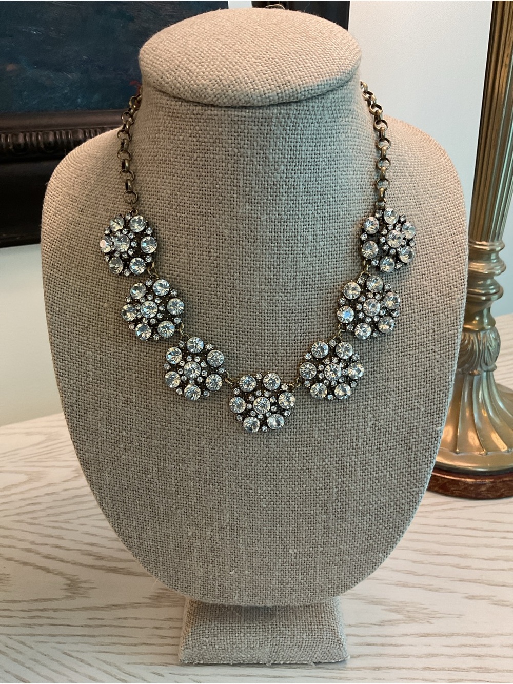Crystal Flower Statement Necklace